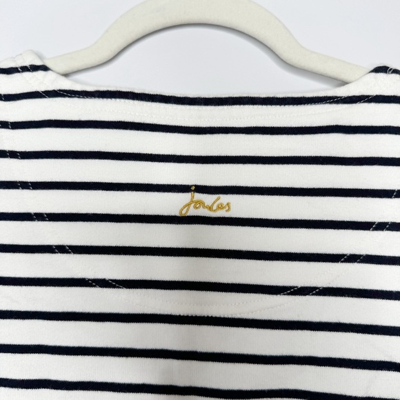 Joules Navy Stripe Harbour 3/4 Sleeve Jersey Top Floral Blue Yellow US 6 (S/M) - Picture 4 of 6